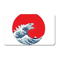 The Great Wave Of Kaiju Magnet (rectangular) by Cendanart