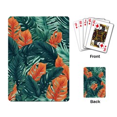 Green Tropical Leaves Playing Cards Single Design (rectangle) by Jack14