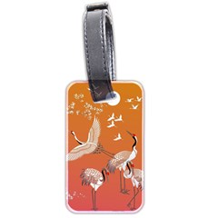 Japanese Crane Painting Of Birds Luggage Tag (two Sides) by Cendanart