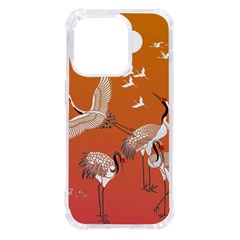 Japanese Crane Painting Of Birds Iphone 14 Pro Tpu Uv Print Case by Cendanart