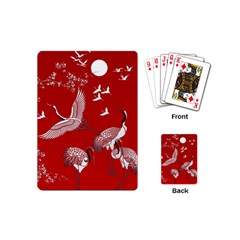 Japanese Crane Bird Art Playing Cards Single Design (mini) by Cendanart