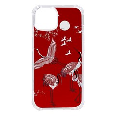 Japanese Crane Bird Art Iphone 14 Tpu Uv Print Case by Cendanart