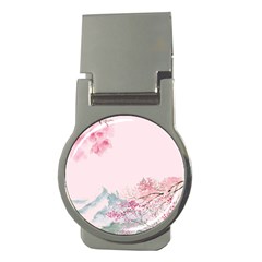 Pink Chinese Style Cherry Blossom Money Clips (round)  by Cendanart