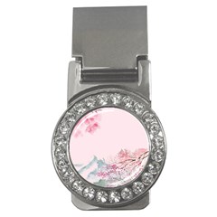 Pink Chinese Style Cherry Blossom Money Clips (cz)  by Cendanart