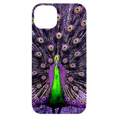 Peacock Bird Color Iphone 14 Plus Black Uv Print Case by Cendanart