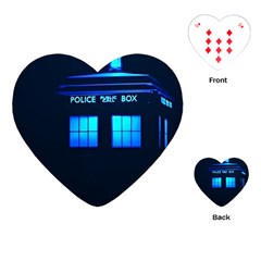 Blue Tardis Doctor Who Police Call Box Playing Cards Single Design (heart) by Cendanart