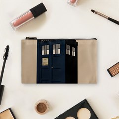 Tardis Doctor Who Minimal Minimalism Cosmetic Bag (small) by Cendanart