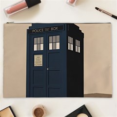 Tardis Doctor Who Minimal Minimalism Cosmetic Bag (xxl) by Cendanart