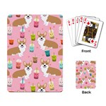 Corgi Bubble Boba Tea Pink Pattern Playing Cards Single Design (Rectangle) Back