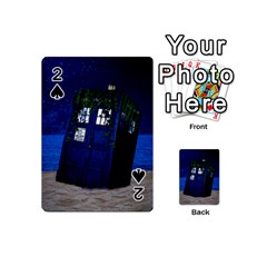 Stuck Tardis Beach Doctor Who Police Box Sci-fi Playing Cards 54 Designs (mini) by Cendanart