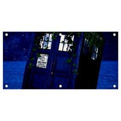 Stuck Tardis Beach Doctor Who Police Box Sci-fi Banner And Sign 4  X 2  by Cendanart