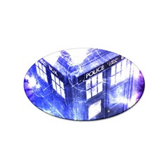 Tardis Doctor Who Blue Travel Machine Sticker (oval) by Cendanart