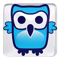 Owl Logo Clip Art Square Glass Fridge Magnet (4 Pack) by Ket1n9