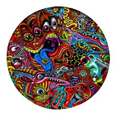 Art Color Dark Detail Monsters Psychedelic Round Glass Fridge Magnet (4 Pack) by Ket1n9