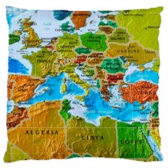 World Map Standard Premium Plush Fleece Cushion Case (two Sides) by Ket1n9