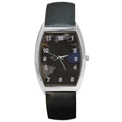 World Map Barrel Style Metal Watch by Ket1n9