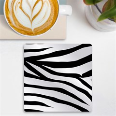 White Tiger Skin Uv Print Square Tile Coaster  by Ket1n9