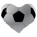 Soccer Ball Large 19  Premium Flano Heart Shape Cushions Front