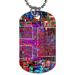 Technology Circuit Board Layout Pattern Dog Tag (one Side) by Ket1n9