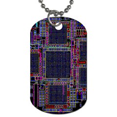 Cad Technology Circuit Board Layout Pattern Dog Tag (two Sides) by Ket1n9