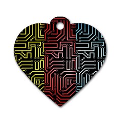 Circuit Board Seamless Patterns Set Dog Tag Heart (one Side) by Ket1n9