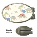 Dinosaur Art Pattern Money Clips (Oval)  Front