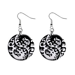 Ying Yang Tattoo Mini Button Earrings by Ket1n9