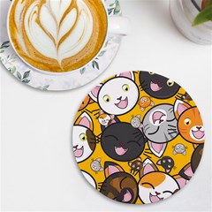 Cats Cute Kitty Kitties Kitten Uv Print Round Tile Coaster by Ket1n9