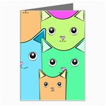 Cat Animals Cartoon Pattern Greeting Card Left