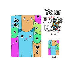 Cat Animals Cartoon Pattern Playing Cards 54 Designs (mini) by Cendanart