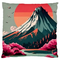 Mountain Landscape Sky Fuji Nature Large Cushion Case (two Sides) by Cendanart