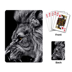 Angry Male Lion Roar Wild Animal Playing Cards Single Design (rectangle) by Cendanart