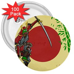 Meme Samurai Artwork Japaneses 3  Buttons (100 Pack)  by Cendanart