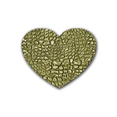 Aligator Skin Rubber Heart Coaster (4 Pack) by Ket1n9