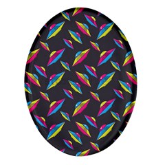 Alien Patterns Vector Graphic Oval Glass Fridge Magnet (4 Pack) by Ket1n9