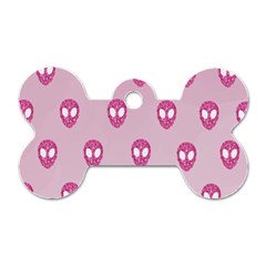 Alien Pattern Pink Dog Tag Bone (one Side) by Ket1n9