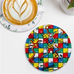 Snakes And Ladders UV Print Round Tile Coaster Front