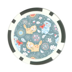 Cute Cat Background Pattern Poker Chip Card Guard by Ket1n9