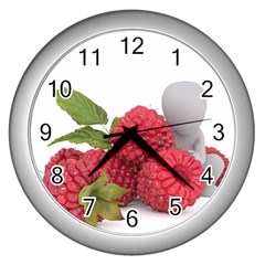 Fruit Healthy Vitamin Vegan Wall Clock (silver) by Ket1n9