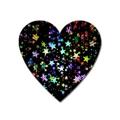 Christmas Star Gloss Lights Light Heart Magnet by Ket1n9