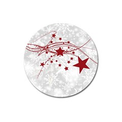 Christmas Star Snowflake Magnet 3  (round) by Ket1n9