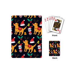 Funny Christmas Pattern Background Playing Cards Single Design (mini) by Ket1n9