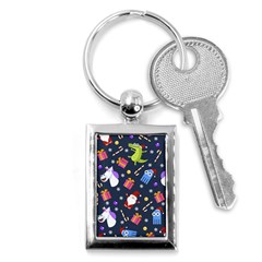 Colorful Funny Christmas Pattern Key Chain (rectangle) by Ket1n9