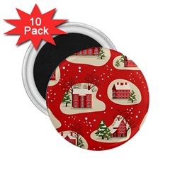 Christmas New Year Seamless Pattern 2 25  Magnets (10 Pack)  by Ket1n9