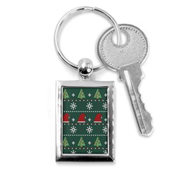 Beautiful Knitted Christmas Pattern Key Chain (rectangle) by Ket1n9