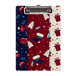 Flat Design Christmas Pattern Collection Art A5 Acrylic Clipboard Front