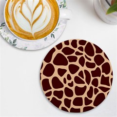 Animal Print Girraf Patterns Uv Print Round Tile Coaster by Ket1n9