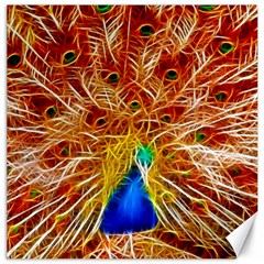 Fractal Peacock Art Canvas 16  X 16  by Ket1n9