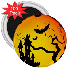 Halloween Night Terrors 3  Magnets (100 Pack) by Ket1n9