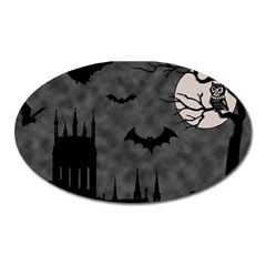 Halloween Background Halloween Scene Oval Magnet by Ket1n9